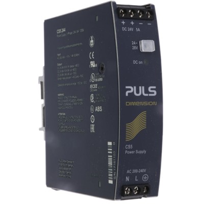 TRACOPOWER DIMENSION Switched Mode Single Phase DIN Rail Power Supply 264V AC Input 28V DC 5A 120W CS5.244