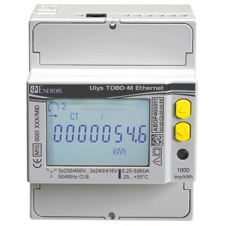 Chauvin Arnoux Energy 3 Phase Digital LCD Energy Meter Model P01331040 with 8 Digits, 90mm x 72mm Cutout ULYS Series