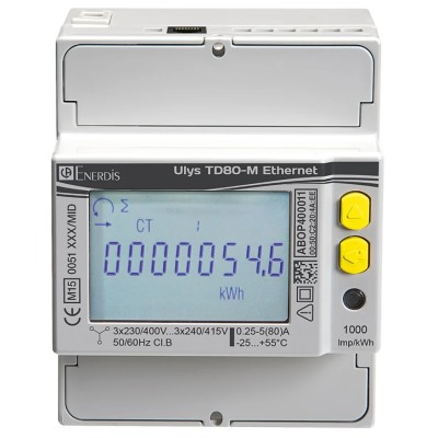 Chauvin Arnoux Energy 3 Phase Digital LCD Energy Meter Model P01331040 with 8 Digits, 90mm x 72mm Cutout ULYS Series
