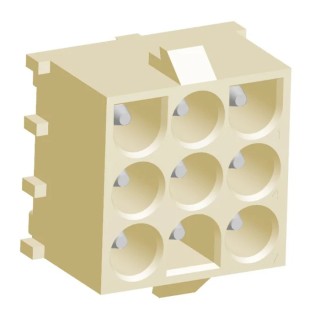 TE Connectivity Universal MATE-N-LOK Series Straight Through Hole PCB Header 9 Contacts 6.35 mm Pitch 3 Row 1969818-1