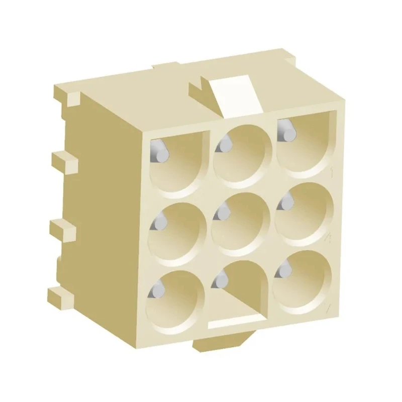TE Connectivity Universal MATE-N-LOK Series Straight Through Hole PCB Header 9 Contacts 6.35 mm Pitch 3 Row 1969818-1