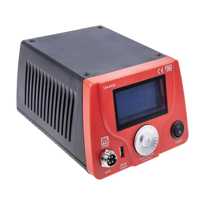 RS PRO Soldering Station 60 W, 220V, 240V, LCD Display, ESD Safe 124-4132