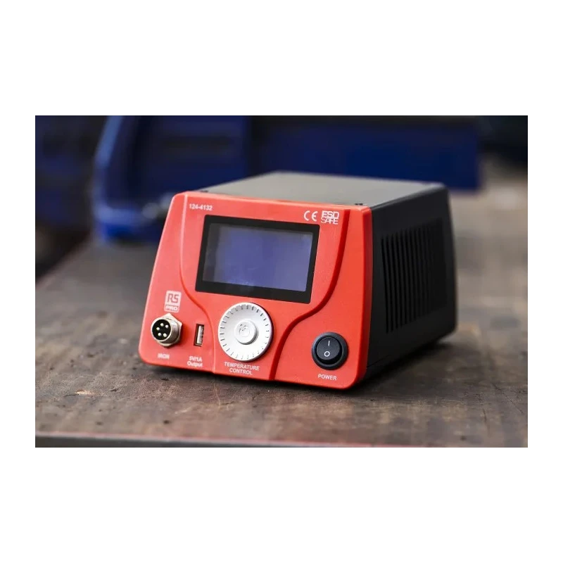 RS PRO Soldering Station 60 W, 220V, 240V, LCD Display, ESD Safe 124-4132
