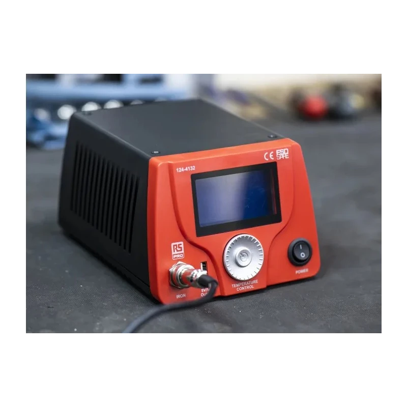 RS PRO Soldering Station 60 W, 220V, 240V, LCD Display, ESD Safe 124-4132