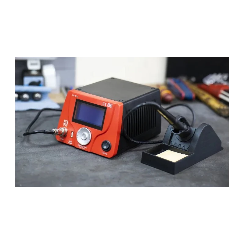 RS PRO Soldering Station 60 W, 220V, 240V, LCD Display, ESD Safe 124-4132