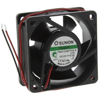 Sunon PMD Series High Pressure Axial Fan 12V DC 3.2 W 53.5 m³/h 60 mm Square Frame PMD1206PTV2-A.U.GN