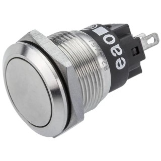 EAO 82 Series Silver Momentary Push Button Switch, Panel Mount, 19 mm Cutout, SPDT, IP65/IP67, 240 V dc/ac 82-5151.1000