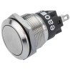 EAO 82 Series Silver Momentary Push Button Switch, Panel Mount, 19 mm Cutout, SPDT, IP65/IP67, 240 V dc/ac 82-5151.1000