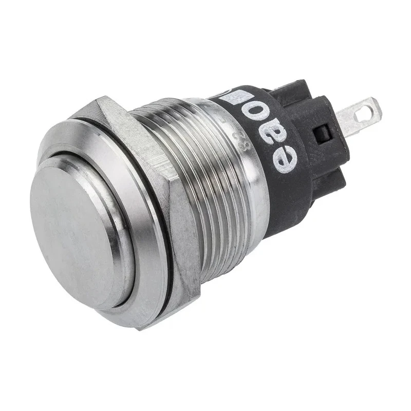 EAO 82 Series Silver Momentary Push Button Switch, Panel Mount, 19 mm Cutout, SPDT, IP65 IP67, Snap Action 82-5161.1000