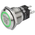 EAO 82 Series Illuminated Momentary Push Button Switch Panel Mount, 19 mm Cutout, SPDT Contact, Green LED 82-5153.1133.B097