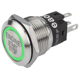 EAO 82 Series Illuminated Momentary Push Button Switch Panel Mount, 19 mm Cutout, SPDT Contact, Green LED 82-5153.1133.B097