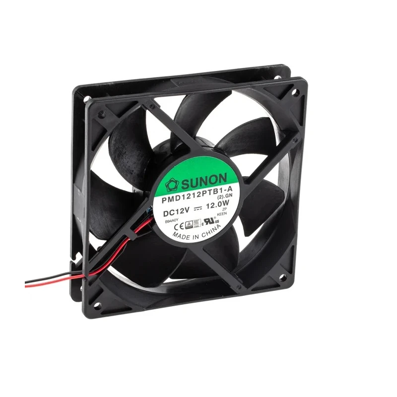 Sunon PMD Series Axial Fan, 12V DC, 12W, 1A, 255 m³/h Air Flow, 4500 RPM, 120 mm Square Frame, Ball PMD1212PTB1-A(2).GN