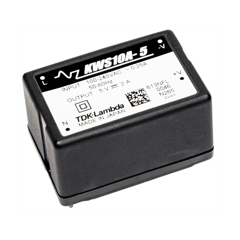 TDK-Lambda Encapsulated PCB Mount Switching Power Supply 12V dc, 10.8W, 900mA, Universal Input Voltage KWS10A-12