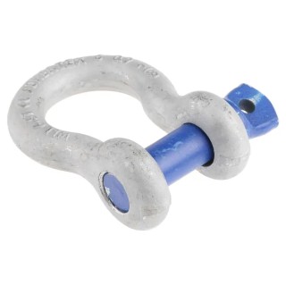 RS Pro Bow Shackle Alloy Steel 6.5 t Hot Dip Galvanised Screw Pin 22mm Diameter 37mm Jaw Width 25mm Pin Diameter 124-4818
