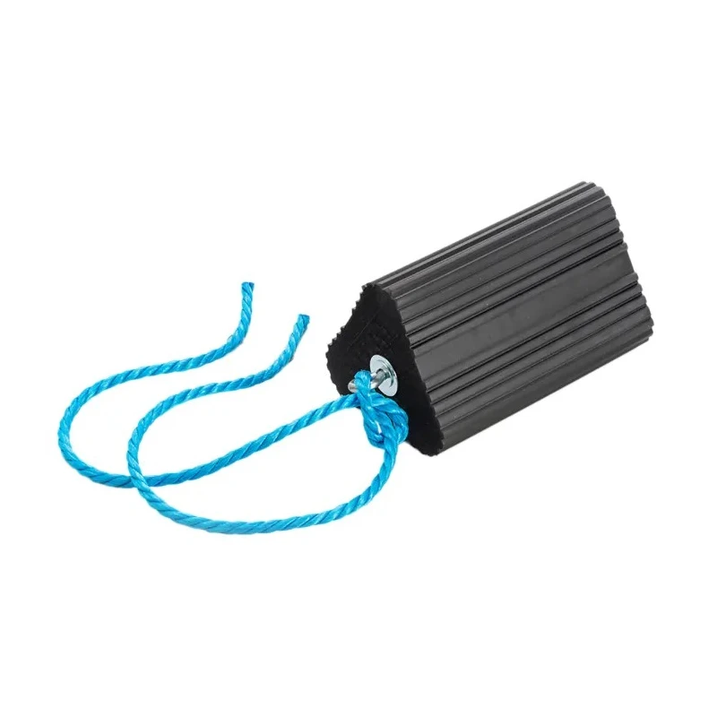 RS PRO Rubber Wheel Chock 250 mm x 150 mm x 170 mm Black Hard-Wearing Rubber Triangular Wheel Stopper 124-4457