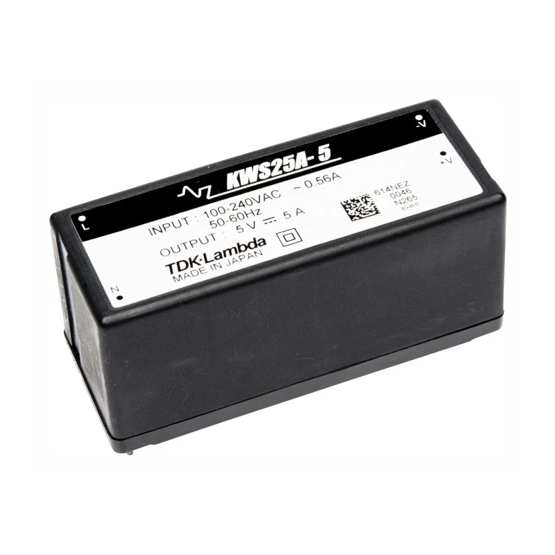 TDK-Lambda KWS25A-24 PCB Mount Switching Power Supply 24V DC, 26W, 1.1A Output, Universal Input KWS25A-24