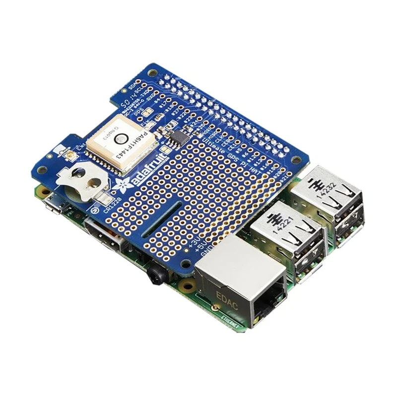 ADAFRUIT INDUSTRIES Ultimate GPS HAT for Raspberry Pi 165 dBm Sensitivity 10 Hz Updates Model 2324