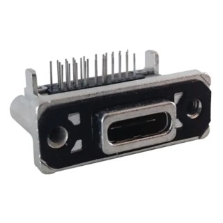 Amphenol Communications Solutions Right Angle PCB Female USB Type C USB 2.0 Connector IP67 MUSBR-M1C1-M0