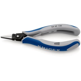 Knipex Round Nose Plier 135mm Overall Length, 22mm Jaw, Chrome Steel, Comfort Grip Handle 34 42 130