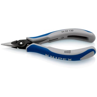 Knipex Precision Round Nose Plier, Comfort Grip, Chrome Steel, 137mm Overall, 23mm Jaw 34 52 130