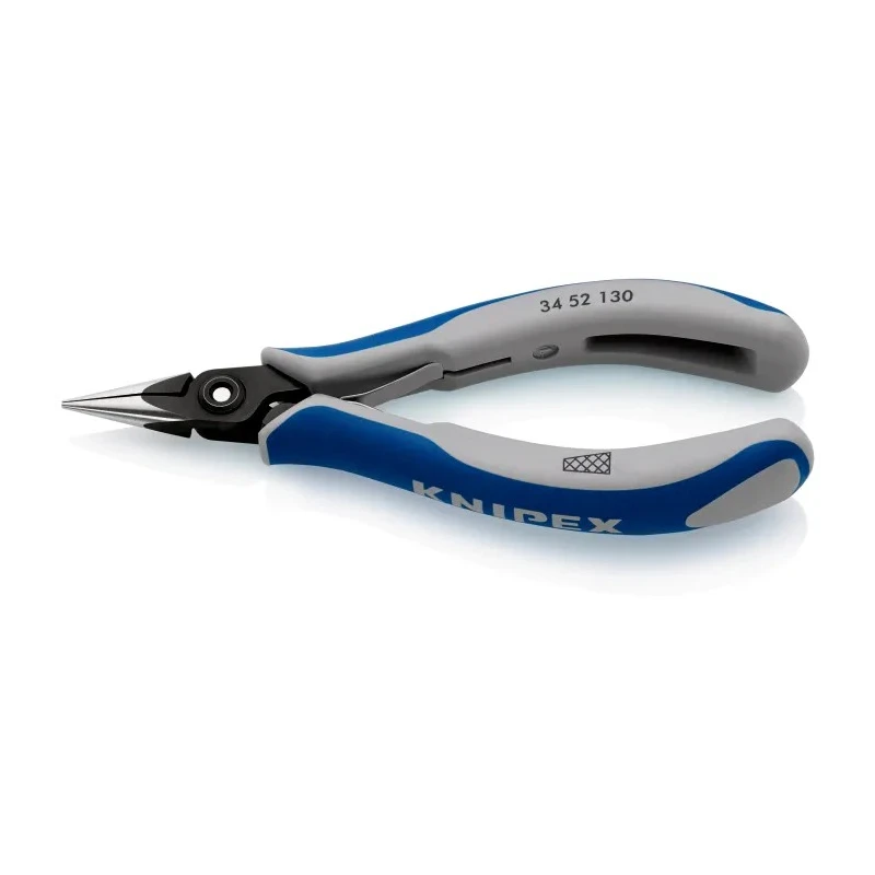 Knipex Precision Round Nose Plier, Comfort Grip, Chrome Steel, 137mm Overall, 23mm Jaw 34 52 130