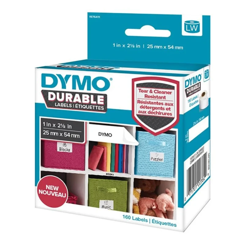 Dymo White Label Roll 54 mm Width 160 Per Roll Durable Plastic Material FSC Certified 2112283