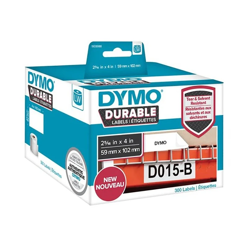 Dymo White Black Print Label Roll 102 mm Width 300 Per Roll 2112290