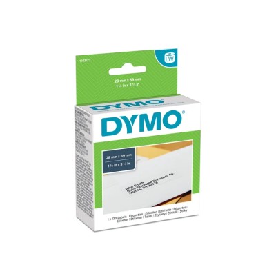 Dymo White Black Print Label Roll 89 mm Width, 130 Per Roll Quantity, 28 mm Length 1983173