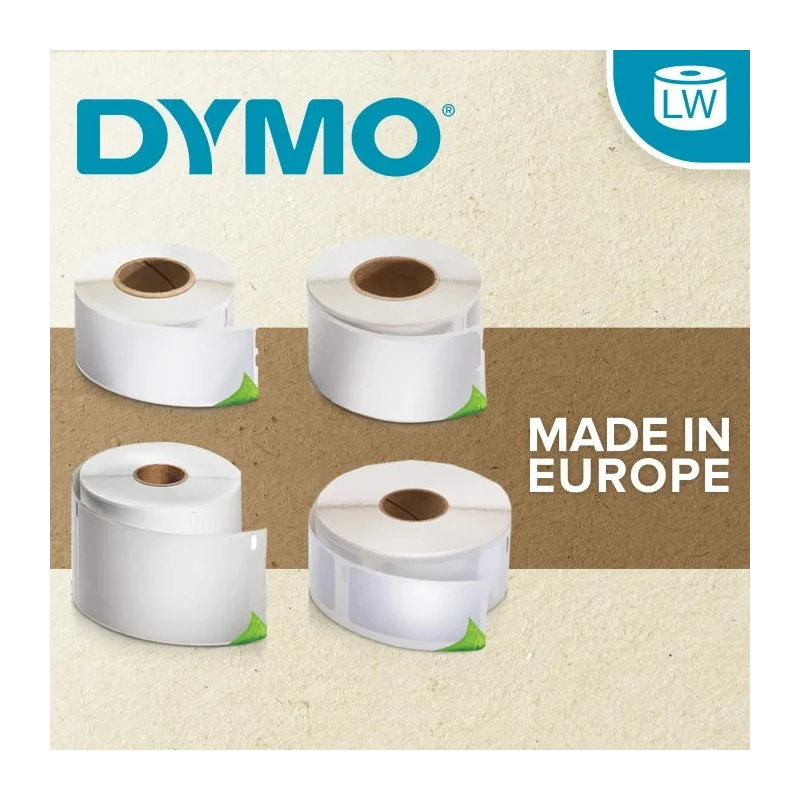 Dymo White Black Print Label Roll 89 mm Width, 130 Per Roll Quantity, 28 mm Length 1983173