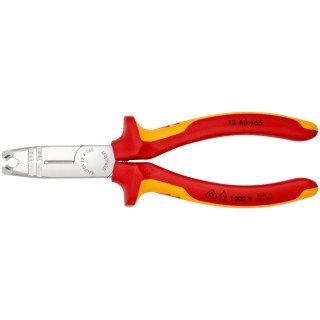Knipex 1-Piece Stripping & Drawing Plier, Insulated Comfort Grip, Vanadium Steel, 165mm Overall Length VDE 1000V 13 46 165