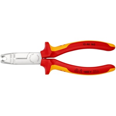 Knipex 1-Piece Stripping & Drawing Plier, Insulated Comfort Grip, Vanadium Steel, 165mm Overall Length VDE 1000V 13 46 165