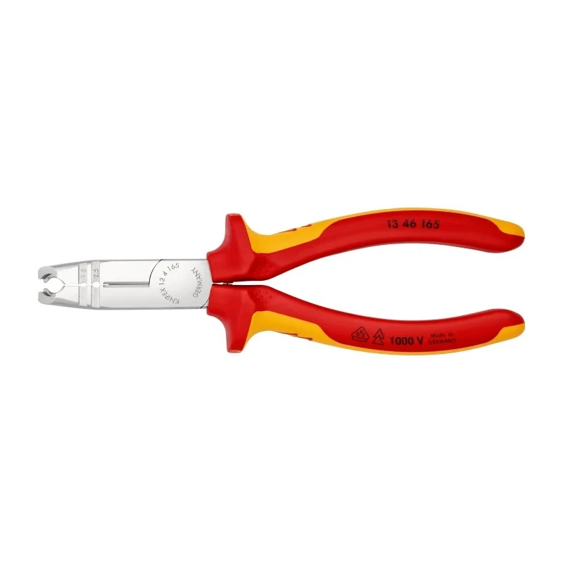 Knipex 1-Piece Stripping & Drawing Plier, Insulated Comfort Grip, Vanadium Steel, 165mm Overall Length VDE 1000V 13 46 165