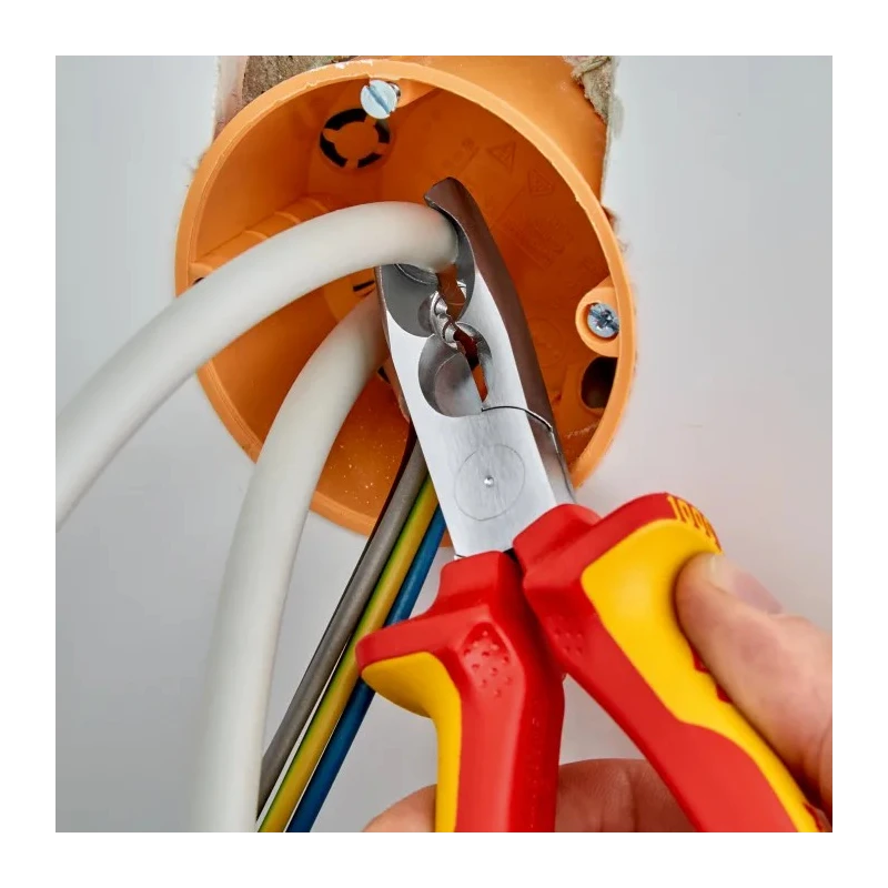 Knipex 1-Piece Stripping & Drawing Plier, Insulated Comfort Grip, Vanadium Steel, 165mm Overall Length VDE 1000V 13 46 165