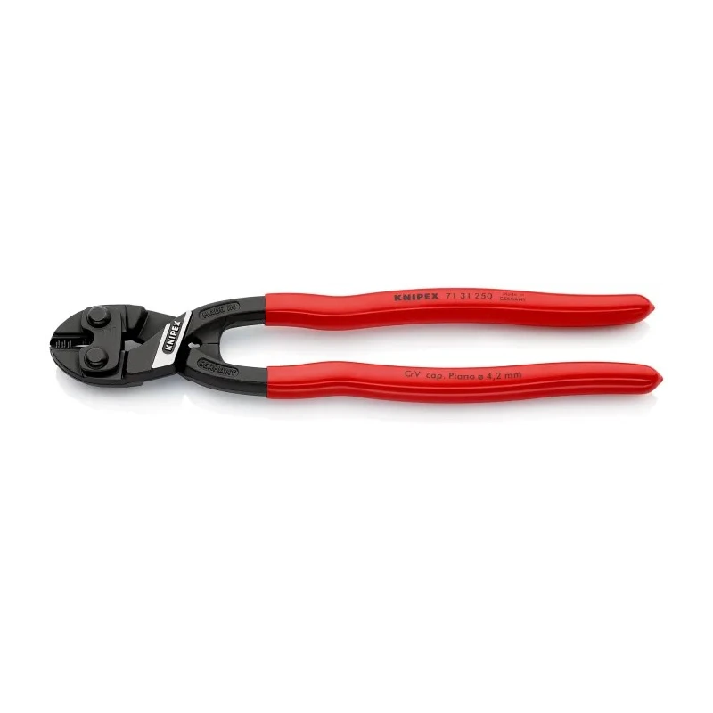 Knipex Compact Bolt Cutter 250 mm Overall Length 6 mm Cutting Capacity Plastic Grip Plastic Handle Chrome Vanadium 71 31 250