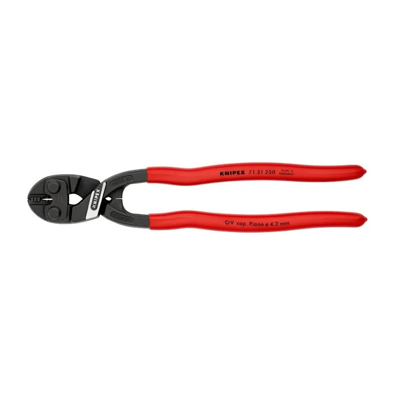 Knipex Compact Bolt Cutter 250 mm Overall Length 6 mm Cutting Capacity Plastic Grip Plastic Handle Chrome Vanadium 71 31 250