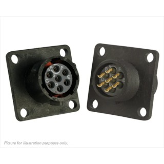Souriau Sunbank by Eaton Circular Connector, 7 Contacts, Flange Mount, Standard Size, Plug, Female, IP68 IP69K UTS010E7S