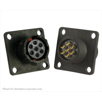 Souriau Sunbank by Eaton Circular Connector, 7 Contacts, Flange Mount, Standard Size, Plug, Female, IP68 IP69K UTS010E7S