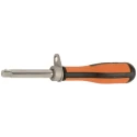 Bahco 1/4 in Square Socket Holder Handle, Polished Alloy Steel, 150mm Overall TAH6956
