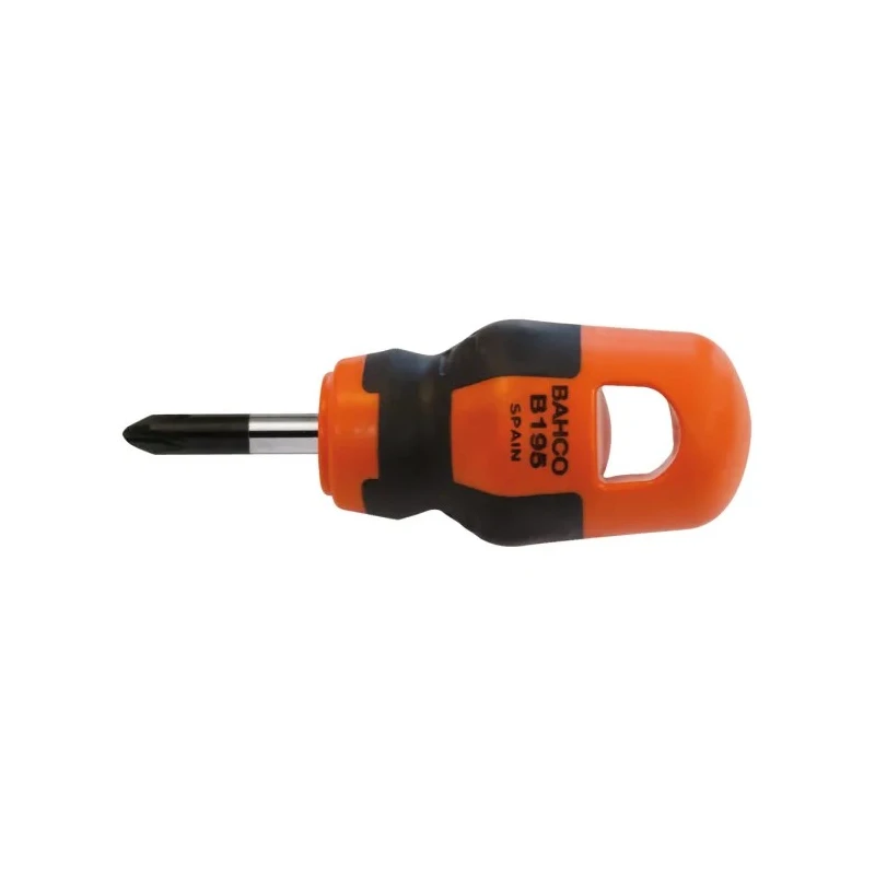 Bahco Stubby Screwdriver PH2 Tip 25 mm Blade Alloy Steel Rubber Grip Spain B195.002.025