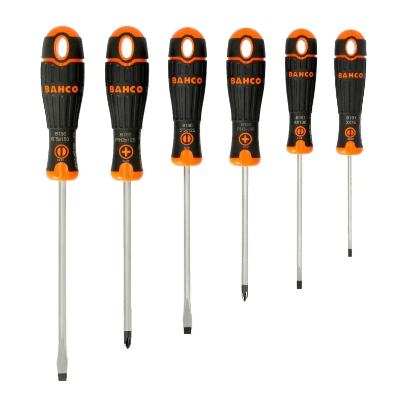 Bahco Phillips and Slotted Standard Screwdriver Set 6-Piece B219.006
