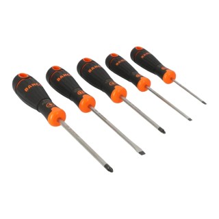 Bahco Pozidriv and Slotted Standard Screwdriver Set, 5-Piece, Model B219.015