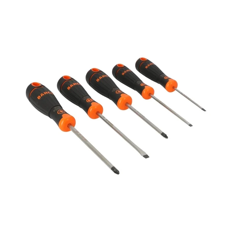 Bahco Pozidriv and Slotted Standard Screwdriver Set, 5-Piece, Model B219.015
