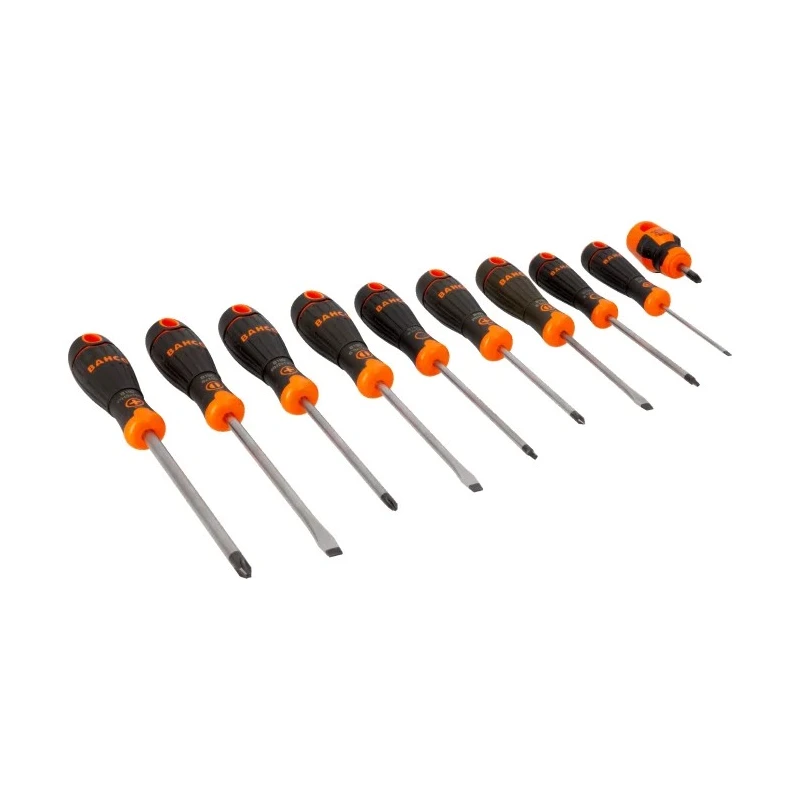 Bahco Phillips Pozidriv Slotted Square Standard Screwdriver Set 10-Piece B219.010