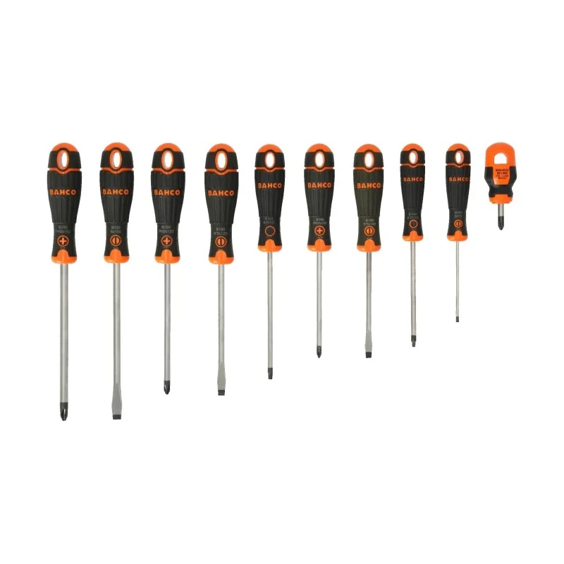 Bahco Phillips Pozidriv Slotted Square Standard Screwdriver Set 10-Piece B219.010