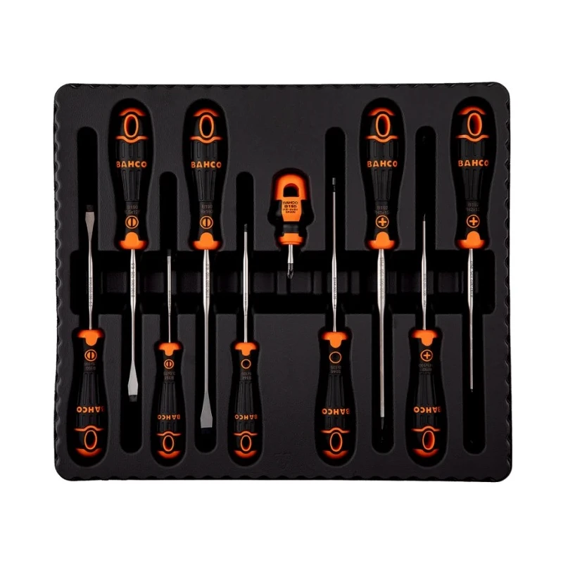 Bahco Phillips Pozidriv Slotted Square Standard Screwdriver Set 10-Piece B219.010