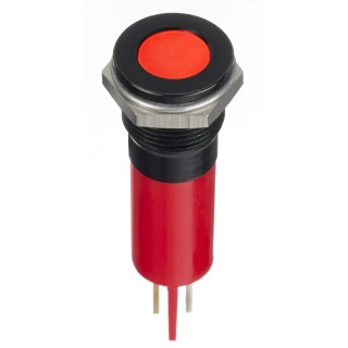 RS PRO Red Panel Mount Indicator, 220V AC, 3mA Current, Solder Lug Termination, Flush Bezel, IP67 Protection 124-6400
