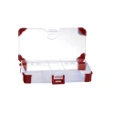 RS PRO 5 Cell Transparent Red Polypropylene Compartment Box 30 mm x 140 mm x 75 mm 124-6588