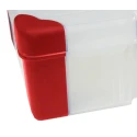 RS PRO 5 Cell Transparent Red Polypropylene Compartment Box 30 mm x 140 mm x 75 mm 124-6588