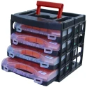 RS PRO Adjustable Compartments 64 Cell Polypropylene Compartment Box, Black Red Transparent, 300 mm x 280 mm x 320 124-6593