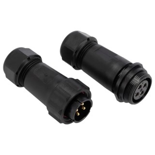 RS PRO Circular Connector, 4 Contacts, Cable Mount, Threaded, IP68, 10A, 500V, Polyamide 66 & Polycarbonate Housing IP68